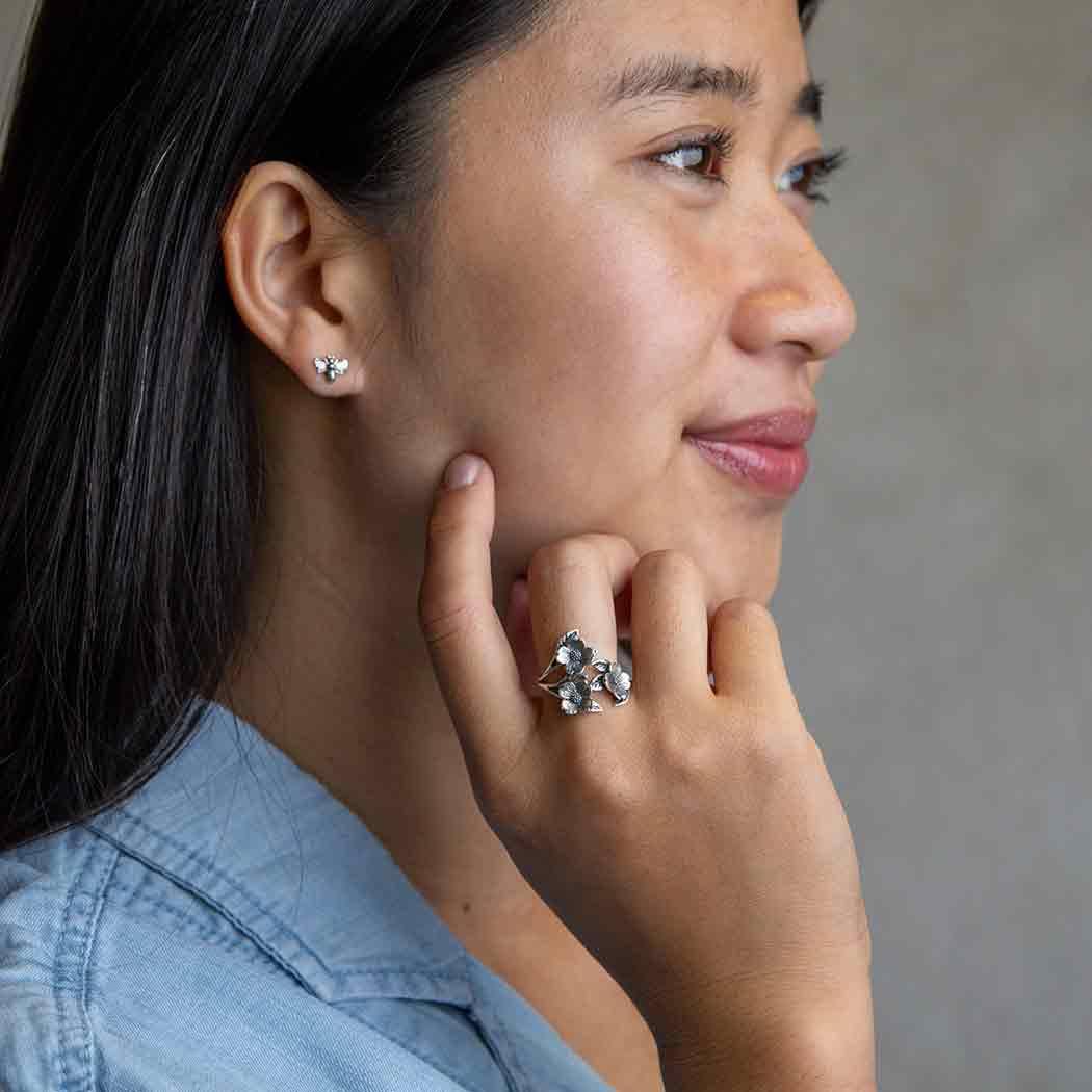 Adjustable Dogwood Blossoms Ring - Image 3