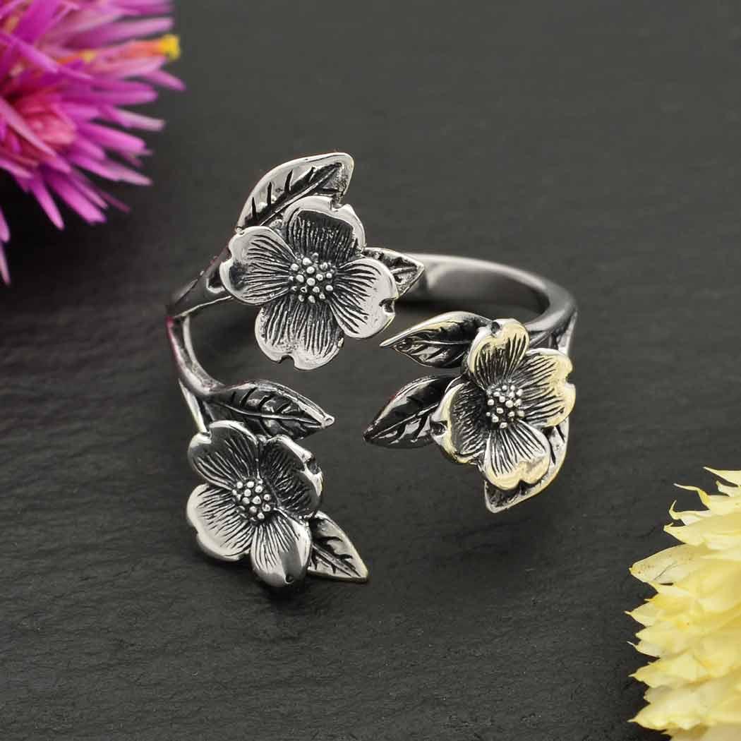 Adjustable Dogwood Blossoms Ring - Image 4