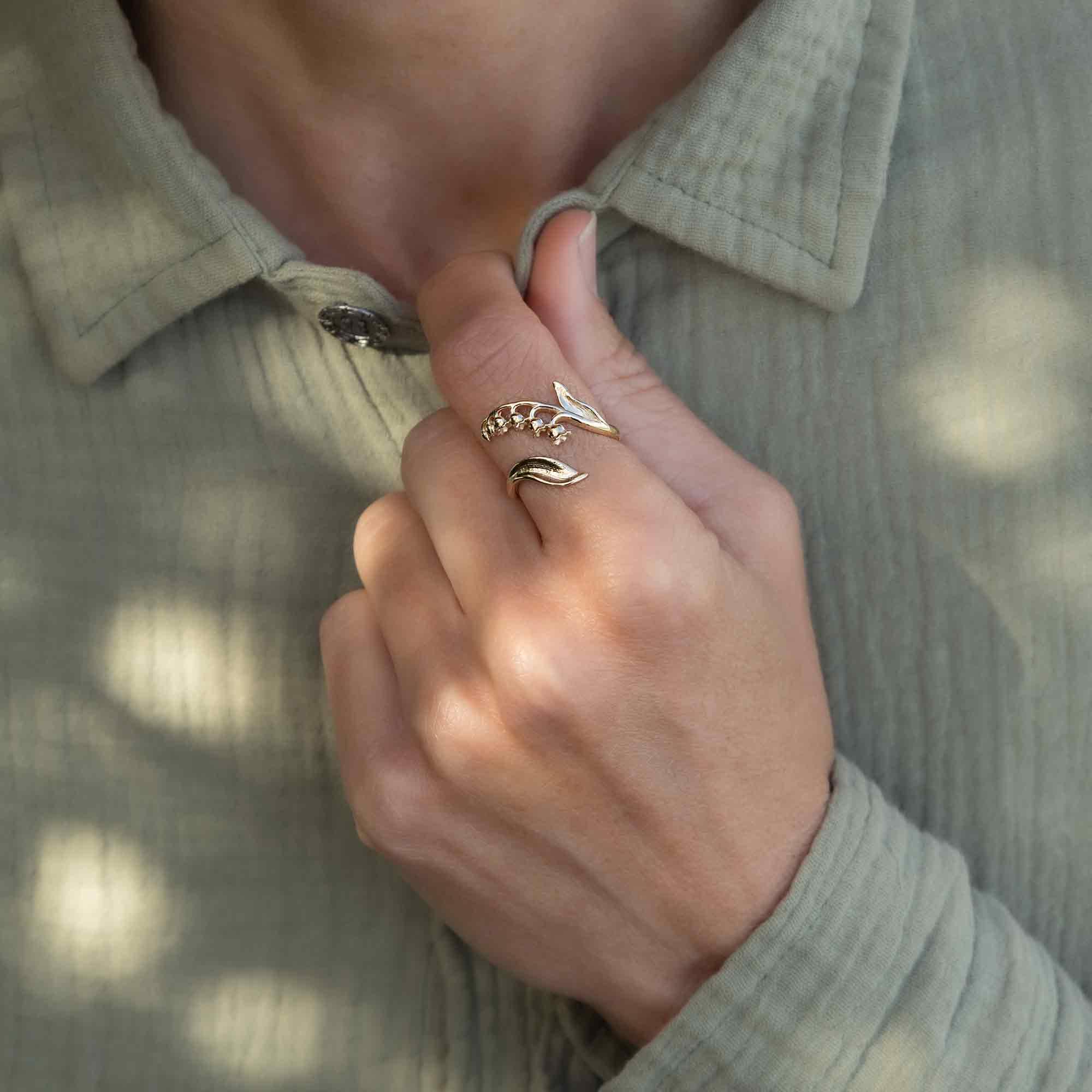 May Birth Flower Ring - Lily of the Valley - Image 4