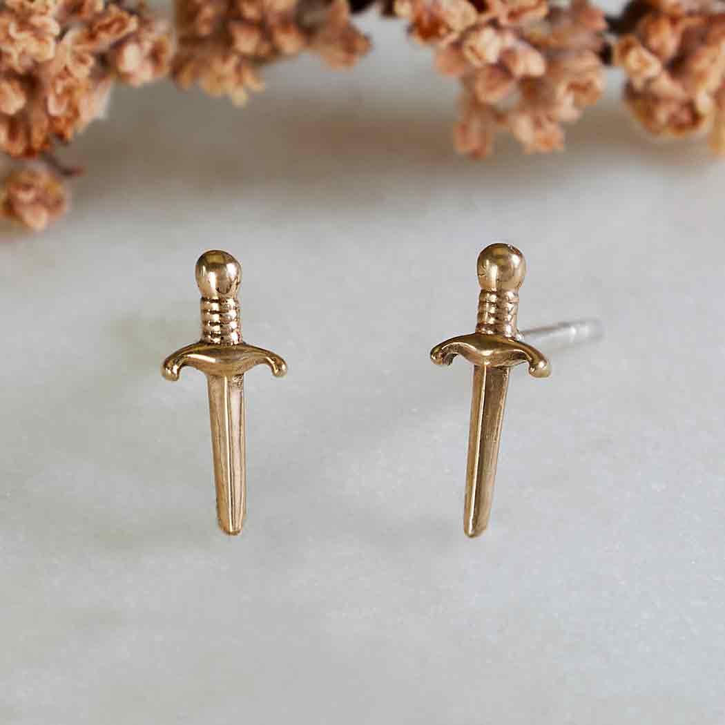 Mini Dagger Stud Earrings - Image 3