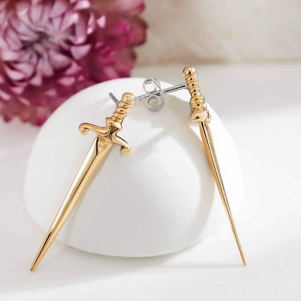 Large Sword Stud Earrings - Image 3