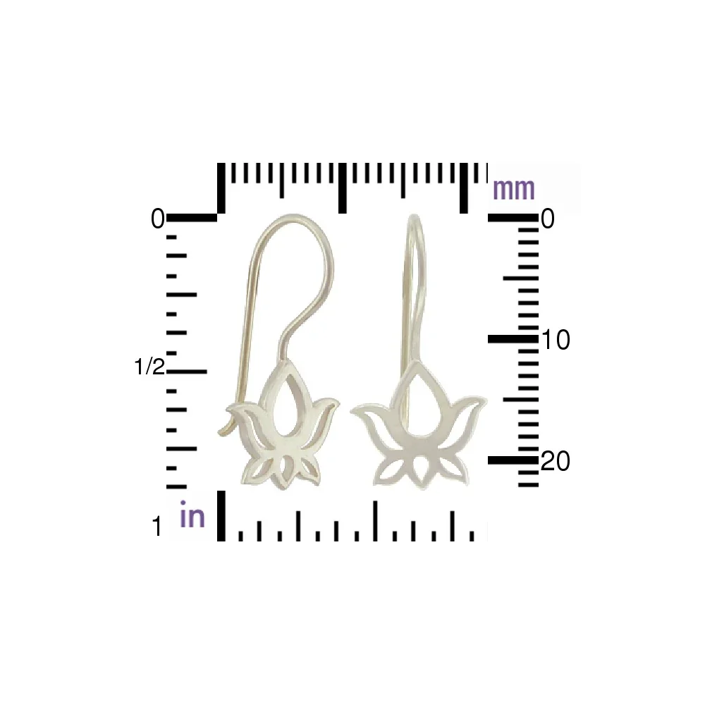 Openwork Lotus Hook Earrings - Image 3