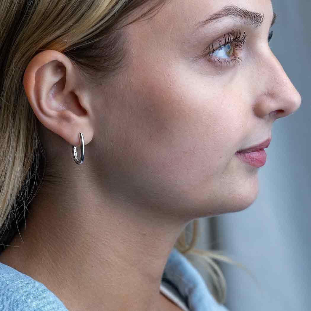 Oval Huggie Hoops - Image 4