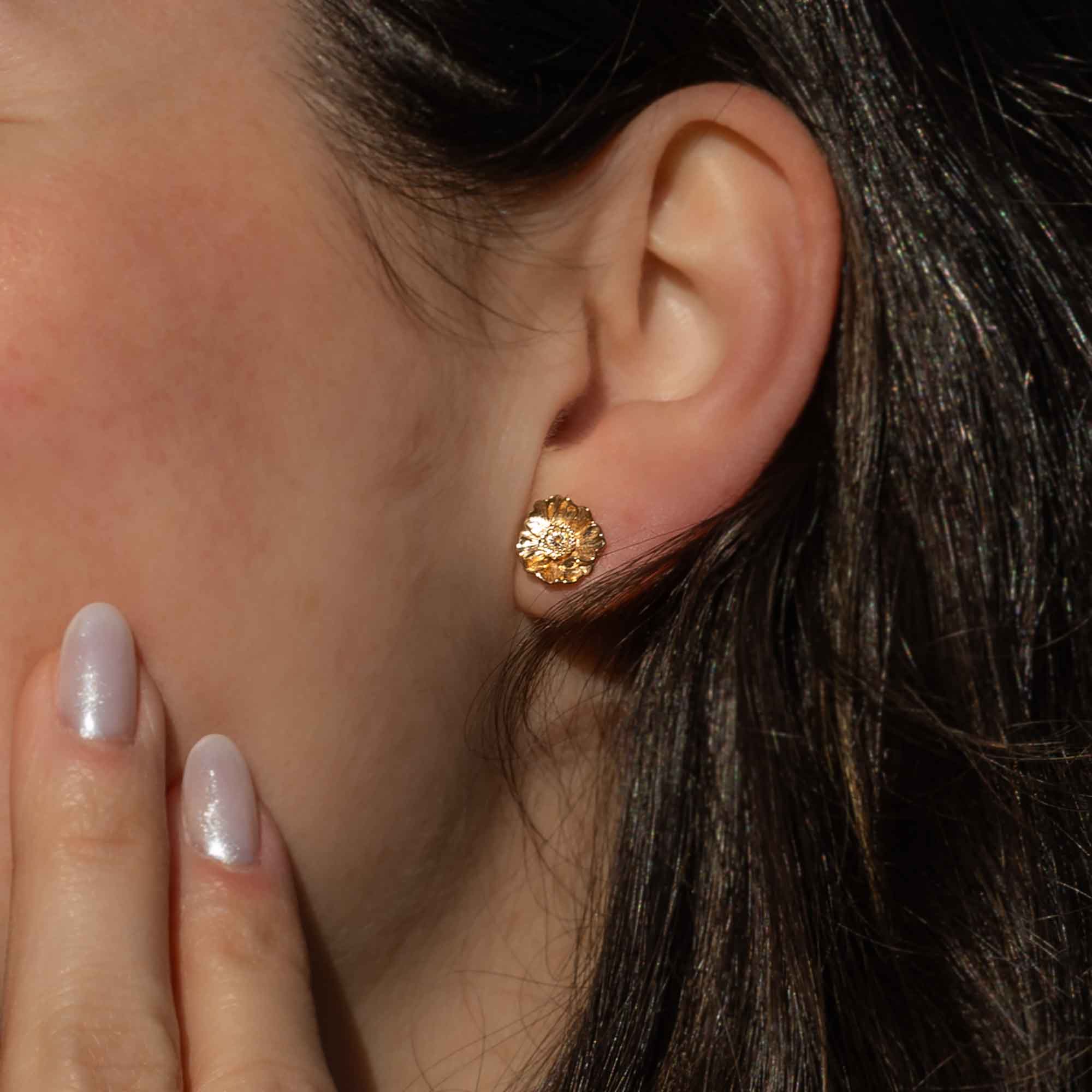 Poppy Flower Stud Earrings - Image 4
