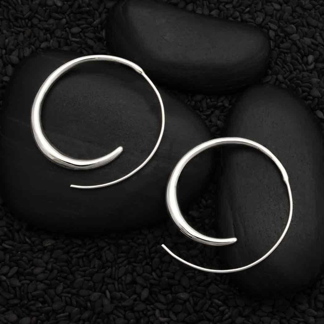 Tapered Swirl Hoop Earrings - Image 7