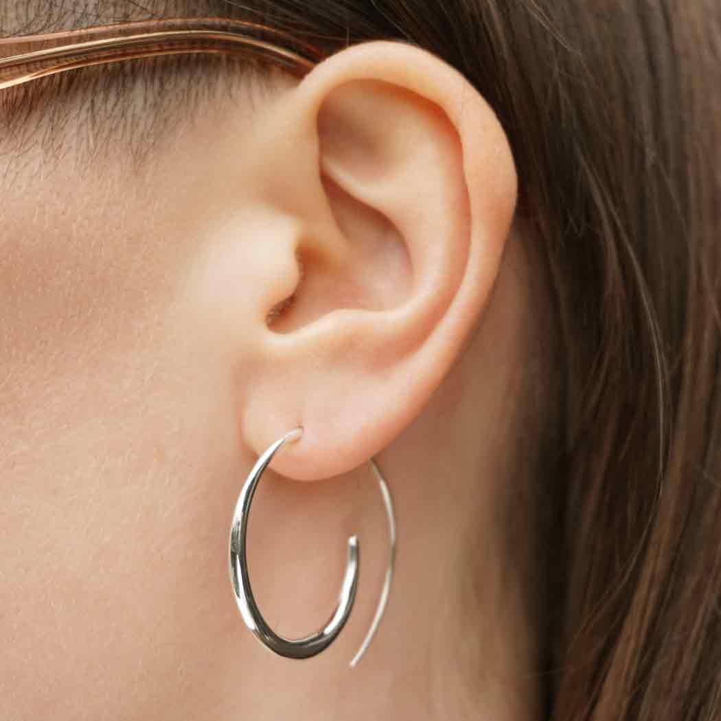 Tapered Swirl Hoop Earrings - Image 8